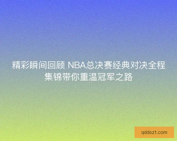 精彩瞬间回顾 NBA总决赛经典对决全程集锦带你重温冠军之路