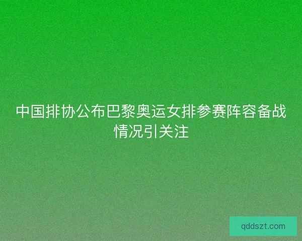 中国排协公布巴黎奥运女排参赛阵容备战情况引关注